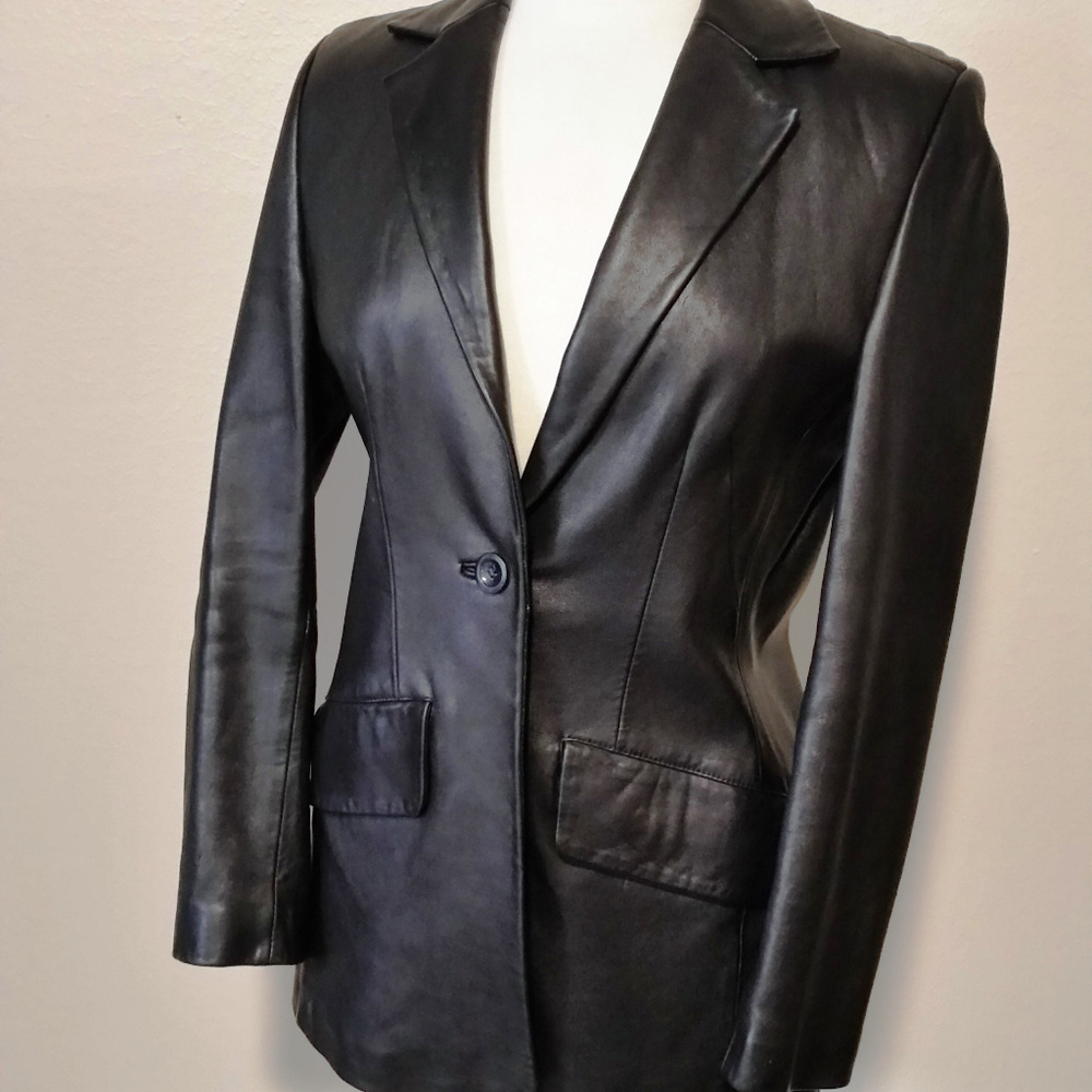 KASPER Soft Black Leather Jacket - SM